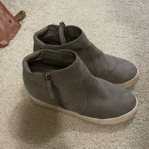 High top suede ankle boot
